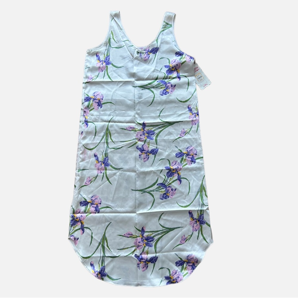 Vintage Purple and Green Chemise with Floral Design